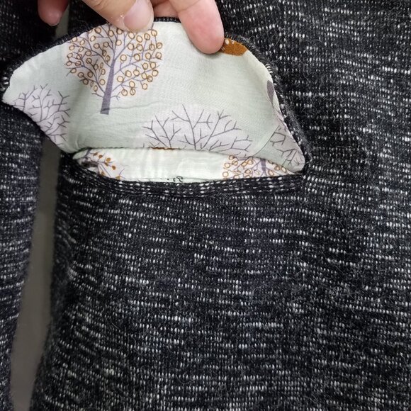 Cartonnier Anthropologie Blazer Sz S Black Gray White Static Tweed Jacket Lined - Picture 7 of 15